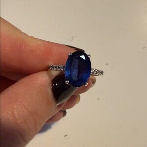 Pandora Blue Gemstone Silver Ring